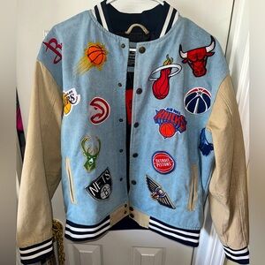 NBA patch varsity/baseball style jacket. (Brand new with tags). Men Size medium